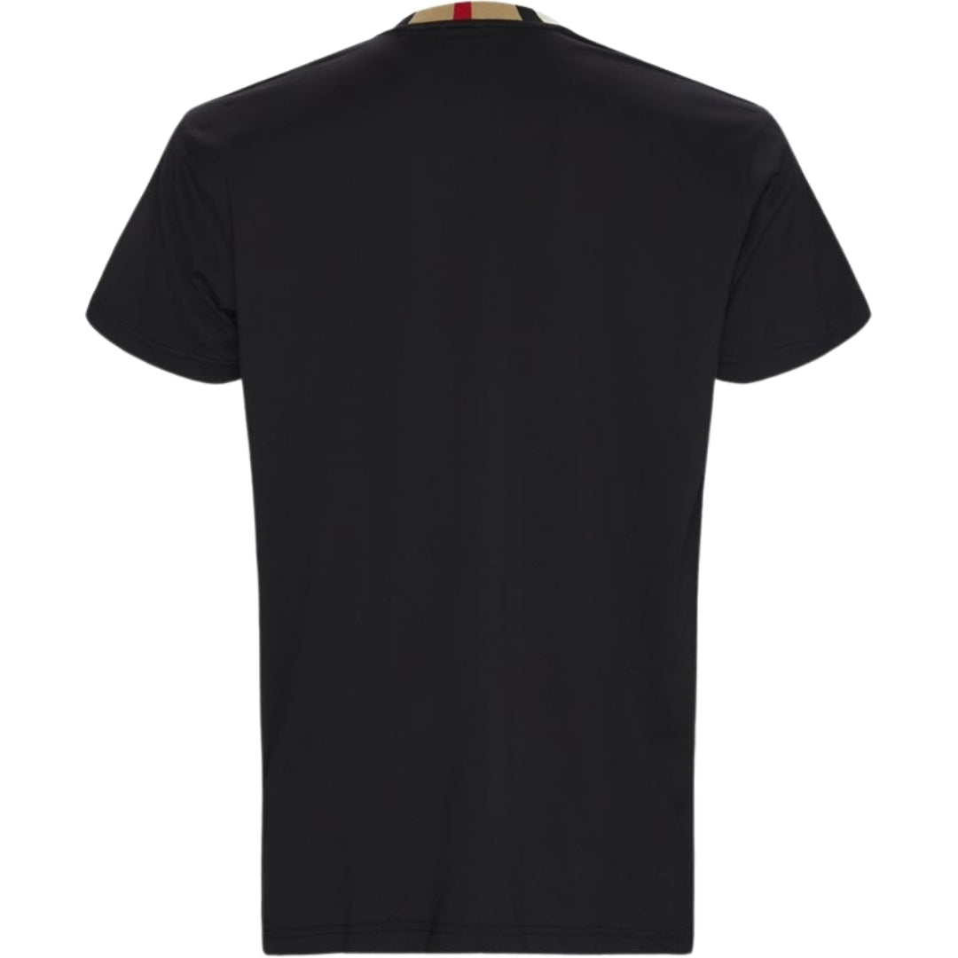 Burberry Pattern Collar Black Oversized T-Shirt S