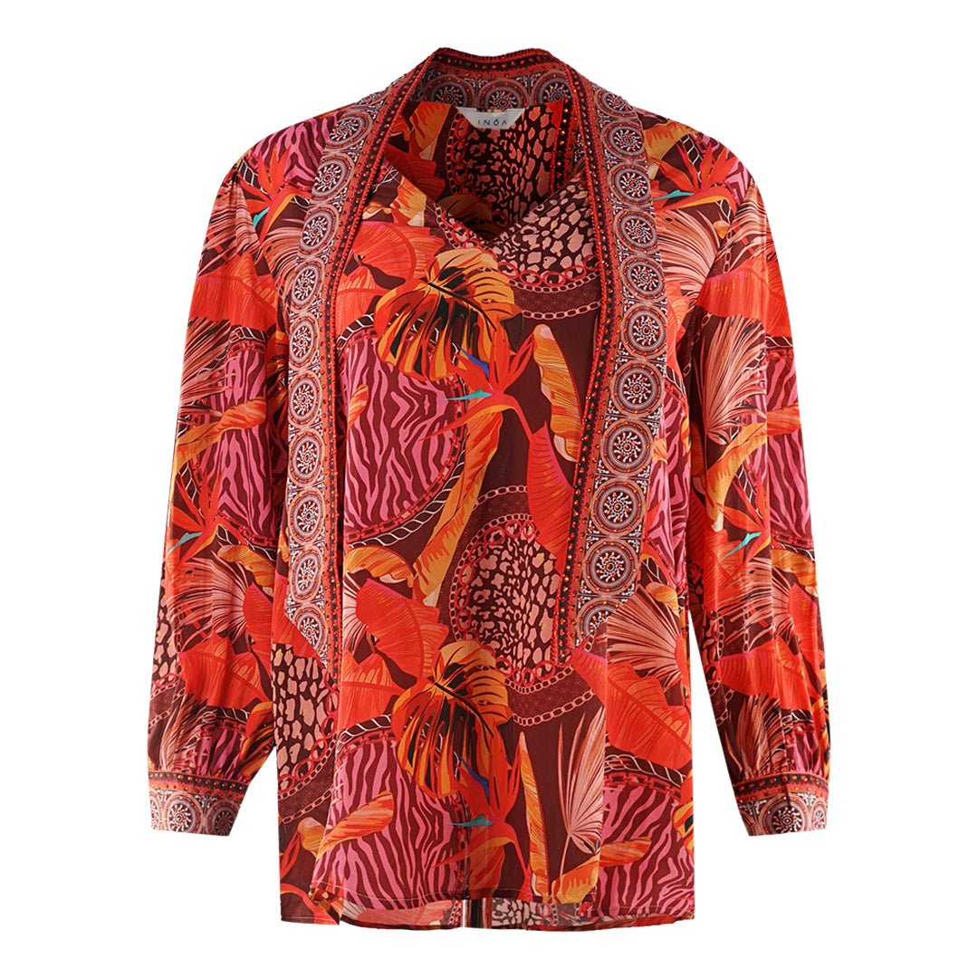 Inoa Womens Congo Rainforest 1202115 Blouse Red
