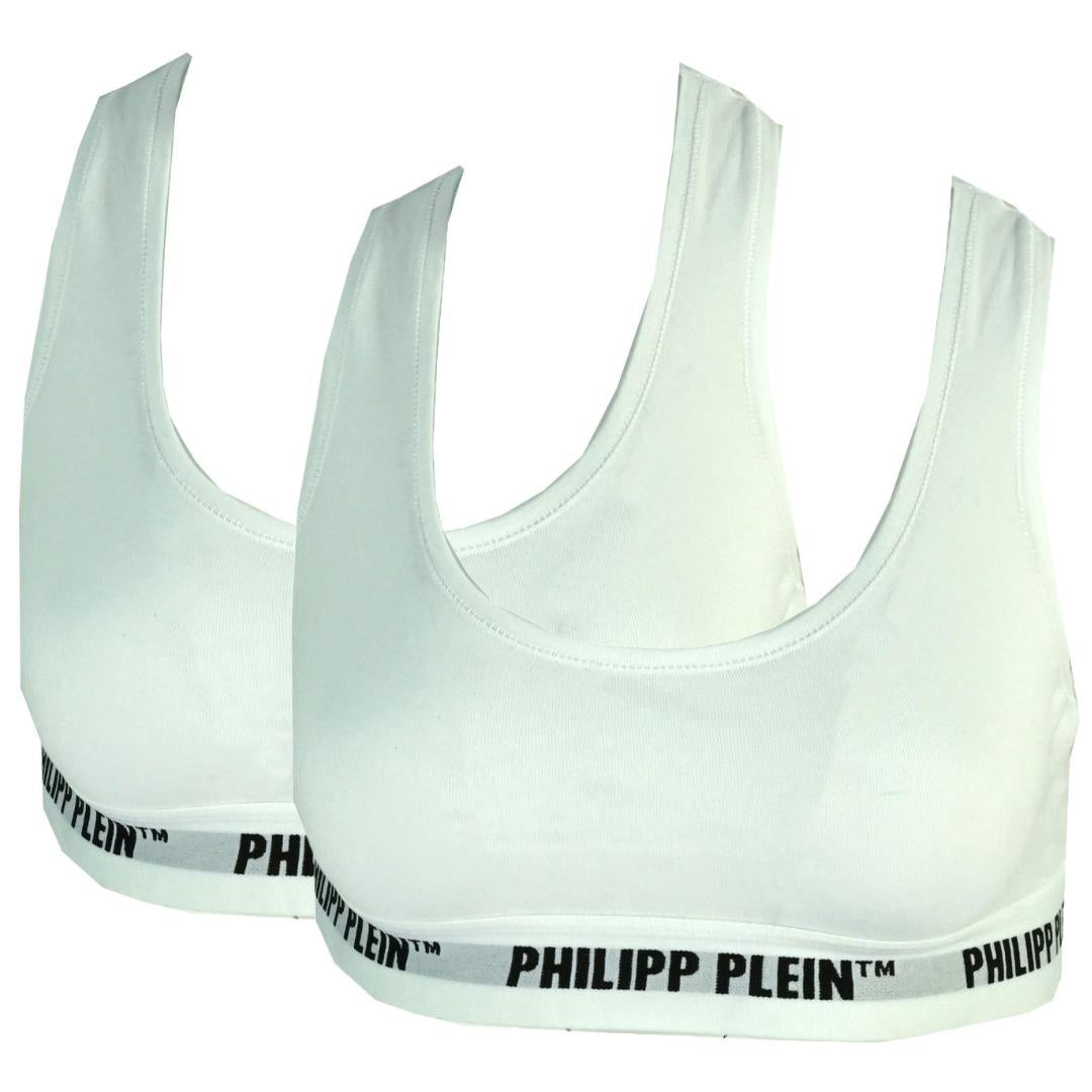 Philipp Plein Womens DUPT01 01 Sports Bra White