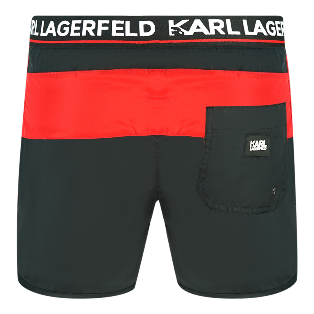 Karl Lagerfeld Mens KL22MBS07 Swim Shorts Black