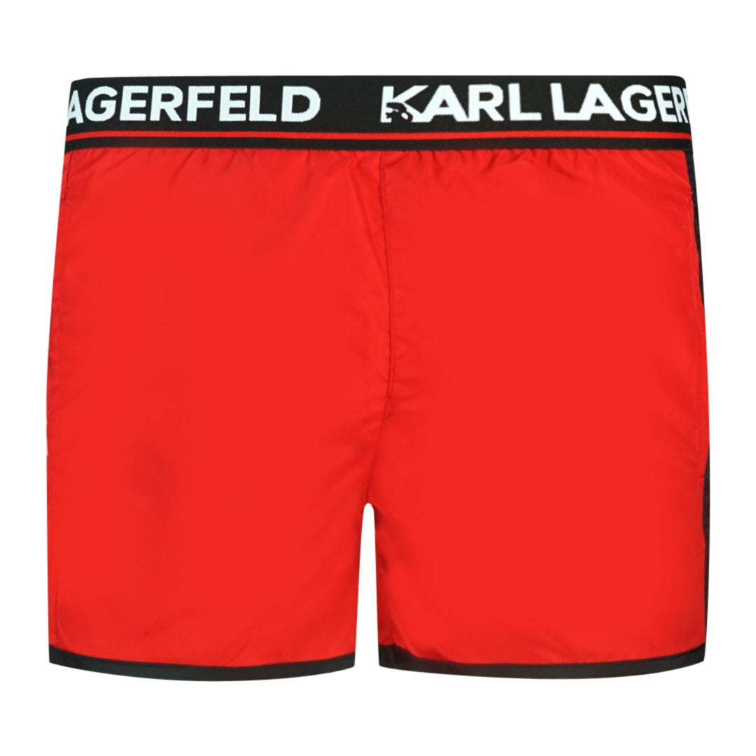 Karl Lagerfeld Mens KL22MBS07 Swim Shorts Red
