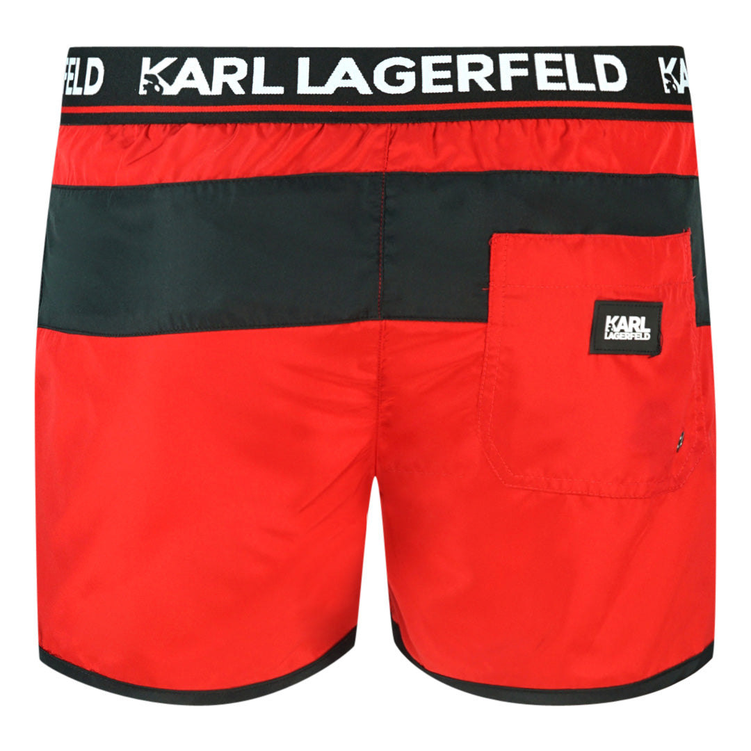 Karl Lagerfeld Mens KL22MBS07 Swim Shorts Red