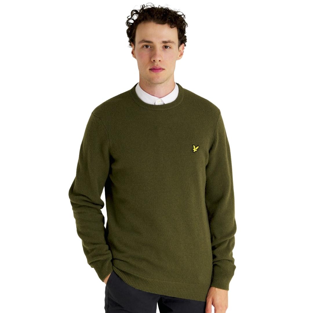 Lyle & Scott Crew Neck Lambswool Olive Blend Jumper