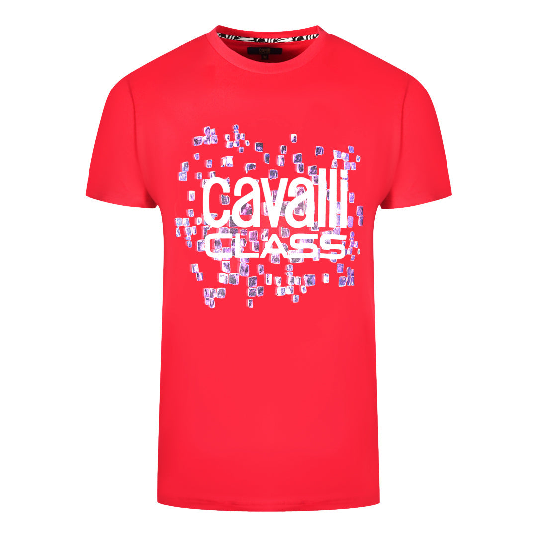 Cavalli Class Mens QXT61U JD060 02000 T-Shirt Red
